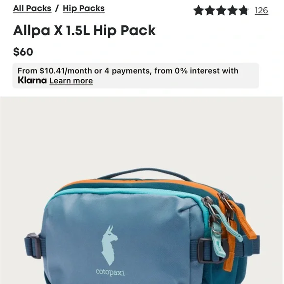 Cotopaxi Orange and Teal Hip Pack - Picture 5 of 6